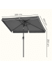 SONGMICS Sonnenschirm Sheld in Grau - (B)200 x (H)250 x (T)300 cm