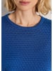 MADELEINE Eleganter Baumwollpullover mit Noppenstruktur in royalblau