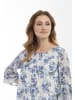 Usha Damen Bluse in Blau Weiss