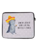 Mr. & Mrs. Panda Laptop Tasche Axolotl Tequila mit Spruch in Grau Pastell