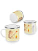 Mr. & Mrs. Panda Camping Emaille Tasse Igel Grillen ohne Spruch in Gelb Pastell