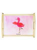 Mr. & Mrs. Panda Holztablett Flamingo Yoga ohne Spruch in Aquarell Pink