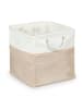 relaxdays 4 x Aufbewahrungskorb in Beige/ Weiß - (B)33 x (H)33 x (T)33 cm