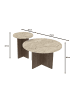 CALICOSY 2er-Set Satztisch-Set TILIA  in Travertin - (W)70  x (H)40  x (L)70 cm