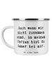 Mr. & Mrs. Panda Emaille Tasse Spruch Trennung von den Eltern mi... in Weiß