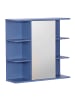 relaxdays Spiegelschrank in Blaugrau - (B)62 x (H)64 x (T)21 cm