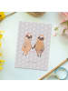 Mr. & Mrs. Panda Postkarte Faultier Pärchen ohne Spruch in Grau Pastell