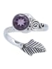 mantraroma 925er Silber - Ringe verstellbar mit Amethyst facettiert