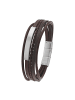 Tom Tailor Identarmband Edelstahl, Leder in braun