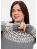sheego by Joe Browns Jacquard-Pullover in grau meliert