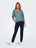 ONLY Feinstrick Pullover ONLRICA LIFE Longsleeve V-Ausschnitt in Türkis