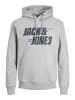 Jack & Jones Hoodie 'Black' in hellgrau