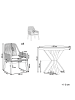 Beliani 5-tlg Gartentisch Set OLBIA in Grau/Schwarz/Braun