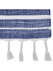 Beliani Geflochtener Teppich BADEMLI in Blau/Weiß - (W) 160 x (H) 1 x (L) 230 cm