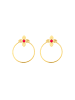 Luxenter Ohrringe  mit 18 Karat Gelbgold-Finish und fuchsiafarbenem Lack – Uya