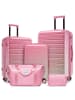 ABRIHOME Koffer set mit Reisetaschen und TSA-Schloss in Rosa