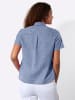 WITT WEIDEN Kurzarm-Bluse in jeansblau-weiß-gemustert