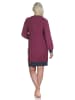 NORMANN Frottee Nachthemd Bündchen Streifen Sternen - 76360 in beere