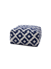 Kayoom Sitzkissen Unwind Pouf & Cushion Set 80cm x 80cm in weiß - blau