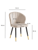 KADIMA DESIGN Esszimmerstuhl 2er Set Samt Küchenstuhl mit Metallbeinen, in Beige