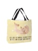 Mr. & Mrs. Panda Shopper Tasche Robbe Liegen mit Spruch in Gelb Pastell