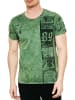 Rusty Neal Washed Biker T-Shirt mit Front & Back Prints in Khaki