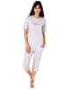NORMANN Capri Pyjama kurzarm grafischen Designs - 44575 in grau