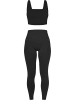 Circle Five Scrunch Shape Set (Push-Up Leggings und Medium Support Sport-BH) in Schwarz