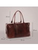 SID & VAIN Leder-Reisetasche YALE ZIP Weekender groß Handgepäck echt Leder in braun