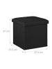 relaxdays Sitzhocker in Schwarz - (B)37,5 x (H)37 x (T)37,5 cm