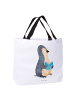 Mr. & Mrs. Panda Tasche Pinguin Buch ohne Spruch in Weiß
