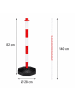 relaxdays 8 x Absperrpfosten in Rot / Weiß - (B)28 x (H)82 x (T)28 cm
