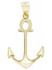 Adeliás Damen Anhänger Anker aus 925 Silber in gold