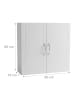 relaxdays Hängeschrank in Weiß/ Silber - (B)60 x (H)60 x (T)18 cm