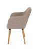 MCW 6er-Set Retro Esszimmerstuhl Vaasa, Textil, creme/grau, helle Beine