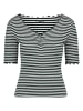 Zero  Halbarm-Shirt mit Raffung in Green/Cream
