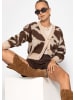 SASSYCLASSY Cardigan mit Animal-Print in Braun