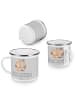 Mr. & Mrs. Panda Emaille Tasse 10. Hochzeitstag Rosenhochzeit mi... in Heather Grey