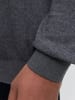 JACK & JONES PLUS Sweatshirt mit halbem Reißverschluss in Dark Grey Melange