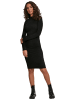Urban Classics Kleid Ladies Peached Rib Dress LS in Schwarz
