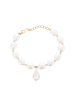 faina Women Beaded Bracelet in Rose Gold White
