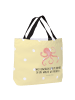 Mr. & Mrs. Panda Damen Schultertasche Tintenfisch mit Spruch in Gelb Pastell