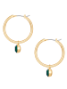 Lulu & Jane Creolen aus Messing mit Glaskristall in gelbgold