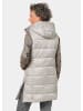 GOLDNER Kurzgröße:  Lange Steppweste mit Kapuze in hellbeige