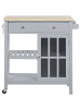 Beliani Servierwagen GENOA in Grau/Braun - (W) 80 x (H) 88 x (L) 43 cm