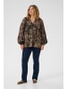KAFFE curve Bluse kurzarm KCjamia Regular fit in Brown Graphic Print