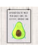 Mr. & Mrs. Panda Bild Avocado Glücklich mit Spruch in Grau Pastell