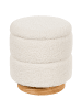 Beliani Pouf OGDEN in Weiß/Braun - (W) 35 x (H) 38 x (L) 35 cm