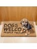 relaxdays Fußmatte "Dogs Welcome" in Natur - (B)60 x (T)40 cm