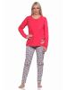 NORMANN Schlafanzug lang Melone Pyjamahose allover - 77377 in pink